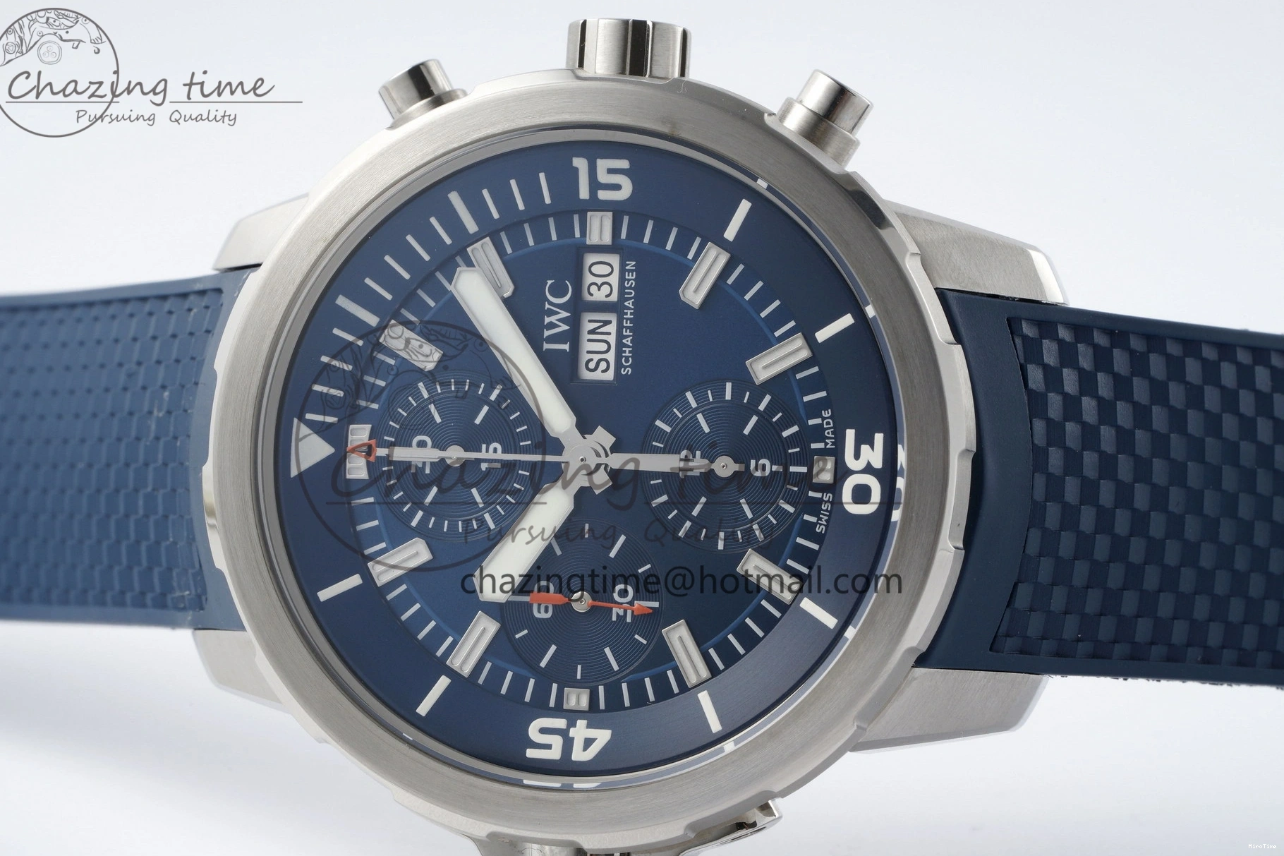 MIROTIME 0206 Attractive Aquatimer Chrono SS RSF 1:1 Best Edition Blue Dial on Blue Rubber Strap A 7056